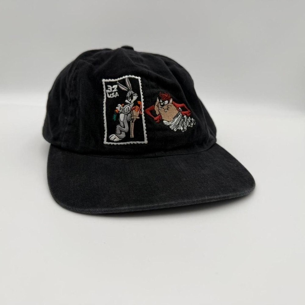 vintage Looney Tunes Bugs Bunny Taz 32 USA black snapback hat dad cap